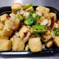 Salt and Pepper Fried Tofu · Hot and spicy.