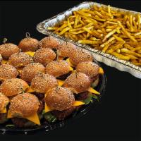 10 signature sliders with one large tray of side. · Our party trays of signature sliders and sides are the perfect option for your next gatherin...