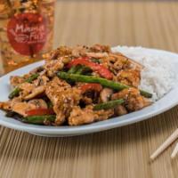 Sesame · Sweet and savory sesame sauce with green beans, onions, red bell peppers. Topped with sesame...