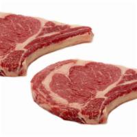 Bone In Ribeye · 20 oz. Grass Fed/Grain Finished. Heavily marbled providing extra flavor & Juiciness!