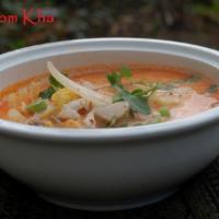 11. Seafood Tom Kha Soup · Spicy and sour soup with coconut milk, cabbage, galanga, mushrooms, lemon grass and lime jui...