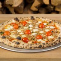 Tuscana Pizza · Fresh mozzarella, Italian sausage, roasted mushrooms, and sauce.
