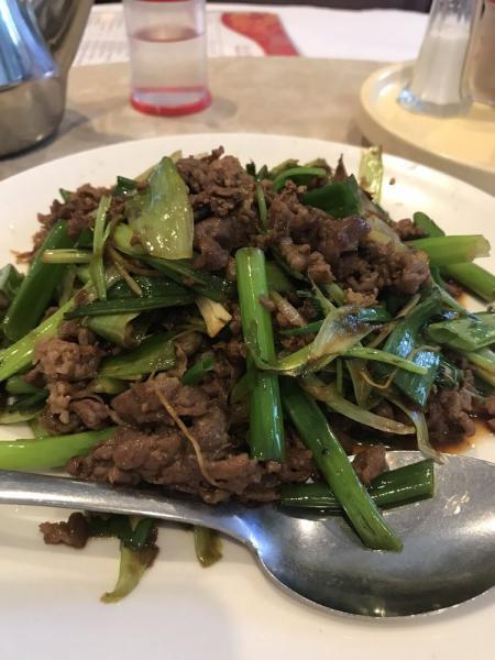 39. Lamb with Green Onions · Sauteed, garlic and ginger, spicy taste. Hot and spicy.