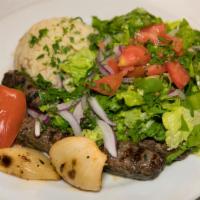 Beef Kafta Kabob · 2 skewers of grilled seasoned ground beef and lamb mixed with chopped parsley, onion and bas...