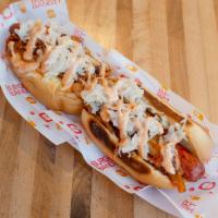 Bandit Hot Dog · Boardwalk sauerkraut, onions, and Bandit sauce.