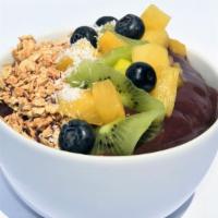 HAWAIIAN (most popular) · Acai, granola, pineapple, strawberries, banana, blueberries, honey and coconut.