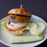 Original Burger · Cheddar, lettuce, tomato, onion, mayo