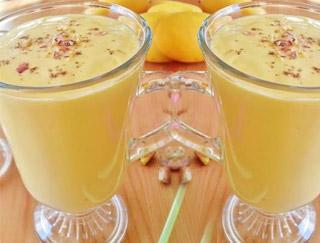 Mango Lassi · Cool refreshing yogurt drink with mango flavor and rose water.