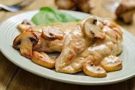 Chicken Mushroom · Boneless breast meat cooked with fresh mushrooms, onions and spices. Served with rice. 