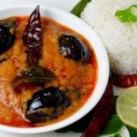 Bagare Baigan · Eggplant cooked in sesame based sauce with onions, garlic and chef's special spices. Vegetar...