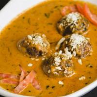 Malai Kofta · Home made cheese and vegetable croquettes, mildly spices and then simmered in a creamy gravy...