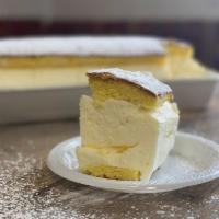 Krempita · Layers of light soft cake with light whipped custard cream in the middle.