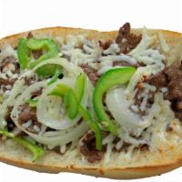 Philly Cheese Steak Sub Sandwich · Steak, onions, green pepper and cheese.
