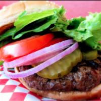 Big Mouth Burger · A half pound of all natural prime ground chuck, broiled medium on your choice of bun with le...