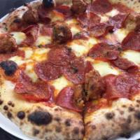 Meat Lover's Pizza · Tomato sauce, mozzarella, pepperoni, sausage, ham and bacon