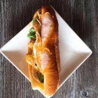 M1. Banh Mi Hue Oi · Cured pork belly cold cut, pork roll and housemade pate with a French baguette, mayo spread,...