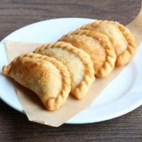 Sujuk Sambousek · Sujuk & cheese stuffed deep fried pies. 4 pcs