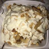 Loaded Fries SM · French Fries with Bacon, Melted Cheddar and Ranch Dressing