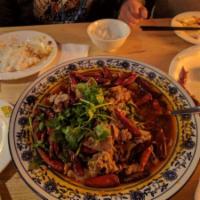 Duck Blood and Stripes in Spicy Sauce 金牌毛血旺 · 