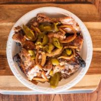 Jerk Chicken Meal · Baked Chicken Seasoned with our Home-Made Jerk Marinade with Grilled Onions and Jalapeno pep...
