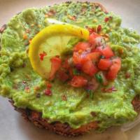 Avocado Toast Breakfast  · Avocado with lemon, pico de gallo, chili pepper flakes touch of olive oil on fresh baked sou...