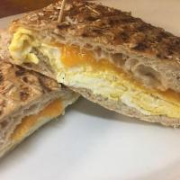 Buon Giorno Panini · Potato, scrambled egg and cheese on grilled panini bread!