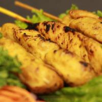 4 Satay · marinated in spices and grilled on skewers. Served with traditional Thai peanut sauce and cu...