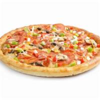 Classic Italiano Pizza  · Freshly sliced pepperoni, Italian sausage, lean Canadian bacon, sauteed onions, sliced mushr...