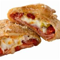 Italian Calzone · A mouthwatering combination of lean Canadian bacon, freshly sliced pepperoni, salami and cap...