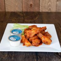 10 Piece Traditional Wings (Only) · With celery and dipping sauce