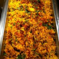 Vegetable Biryani · Biryani is flavored rice steamed with spices and the meat or vegetables. Vegetarian.