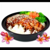Teriyaki Chicken · Grilled chicken with Thai Box's teriyaki sauce,steamed broccoli, carrot and topped with sesa...