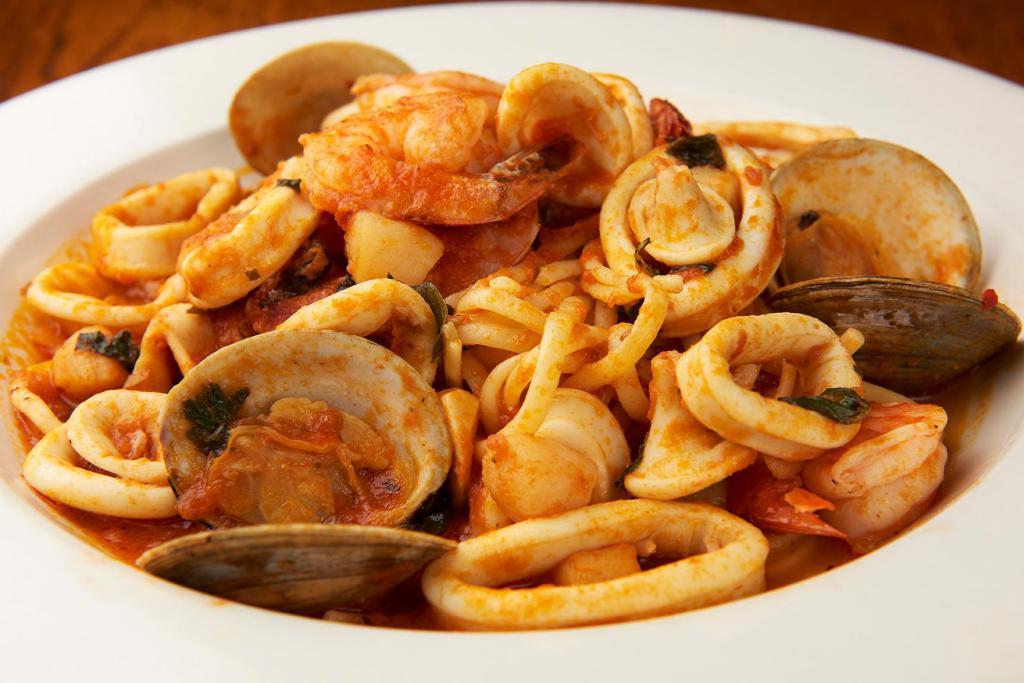 Linguine Frutti di Mare · With mixed seafood marinara.