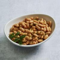 Bean Salad · White beans with onion garlic, parsley, lemon juice and olive oil. Vegetarian.