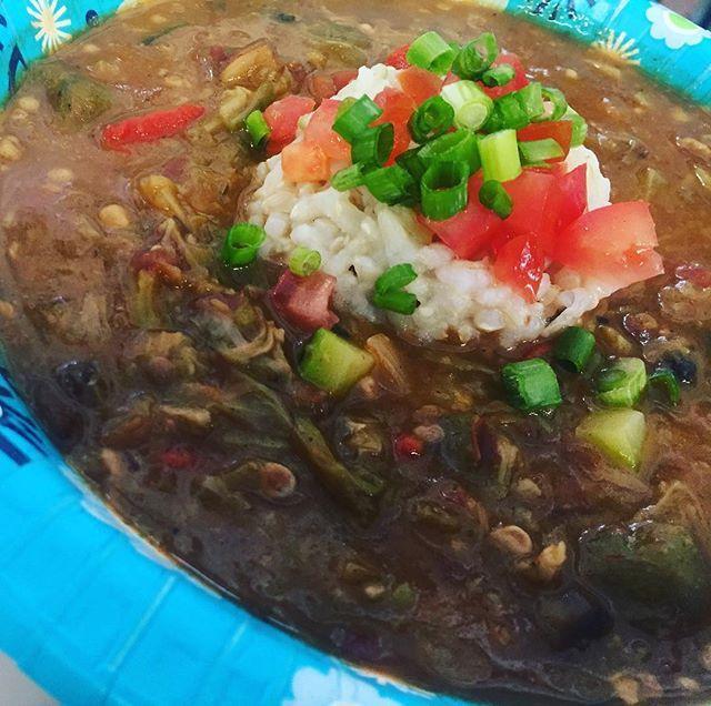 Vegan Gumbo · Yes, you heard right, vegan gumbo! The classic New Orleans okra gumbo with mushrooms, eggplant and highlighted by Chef Doucette's famous vegan apple patties. Please inform us of any gluten allergies.