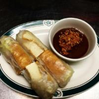 A4. Gỏi Cuốn Chay · Vegetarian salad rolls with tofu. Vegetarian ( shredded lettuce, vermicelli noodle, Fried To...