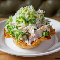 Chicken Caesar Salad · Chopped Romaine Hearts, Croutons, Parmesan, Caesar Dressing