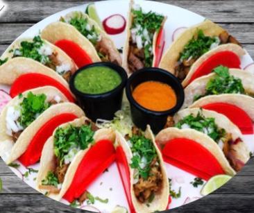 Autentico Tacos · Mexican tacos. Three warm soft corn tortillas filled with your choice of meat, topped with cilantro and onions served with rice and beans.