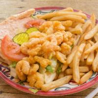 1. Shrimp Sandwich Combo · Served with french fries and a can of soda or a bottle of water.