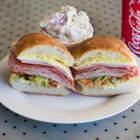 Regular Sandwich Lunch Special · Any small sandwich with your choice of pasta or potato salad and 12 oz. can soda.