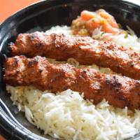 All Beef Lule Bowl · 8 oz. (2 skewers) of 100% certified Angus beef (ground), house mix, rice. Gluten-free.