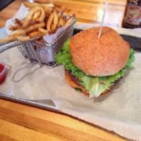 Serenity Bleu Burger · Aka buffalo blue cheese burger, house blend burger marinated in buffalo sauce grilled and to...