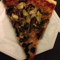 Veggie Me Pizza · Mushrooms, green peppers, artichokes, olives, red onions. Vegetarian.