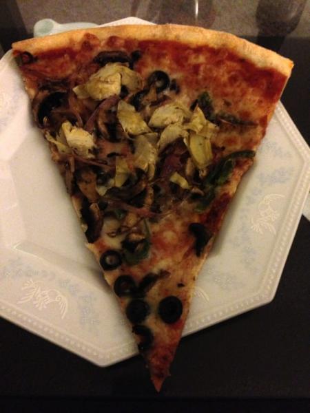 Veggie Me Pizza · Mushrooms, green peppers, artichokes, olives, red onions. Vegetarian.
