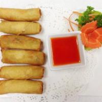 1. Spring Roll · Crispy Rolls. Deep fried wrapped vegetarian rolls of cabbage and carrot. Served with sweet a...