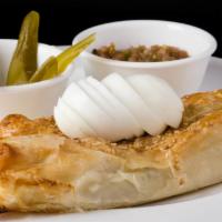 Ziva Turkish Bourekas · Choice of cheese, spinach and cheese or potato. Served with a hard boiled egg, salsa, pickle...
