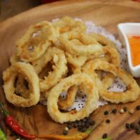 Fried Calamari · Lightly battered and deep fried. Served with sweet chili sauce.