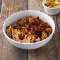 Stew Beef Dinner · Served with your choice of rice with peas, cabbage or salad.