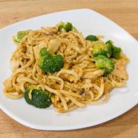 Udon Noodle Plate · Udon noodle, broccoli, egg and teriyaki sauce topped with toasted sesame seeds.