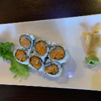 Spicy Yellowtail Roll · Fresh Yellowtail fish mixed w. Spicy sauce and crunch 6pcs
